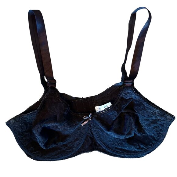 Vintage Bali Floral Black Lace Lingerie Underwire Bra 38C - Picture 3 of 7